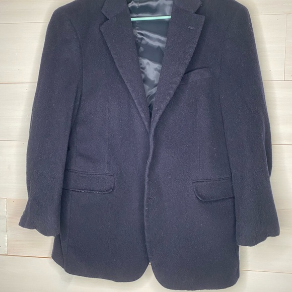 Jos A. Bank Men's Classic Navy Blue Blazer 43R 100% Camel Hair - Vintage - Picture 1 of 8